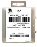 AFX-ABS41-VB100 Aluminum/Steel 1/8" Open End Dome Head - Visual Box